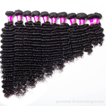 New Arrivals Deep Wave Brazilian Human Virgin Hair Bundles with Lace Frontal Closure Human Hair